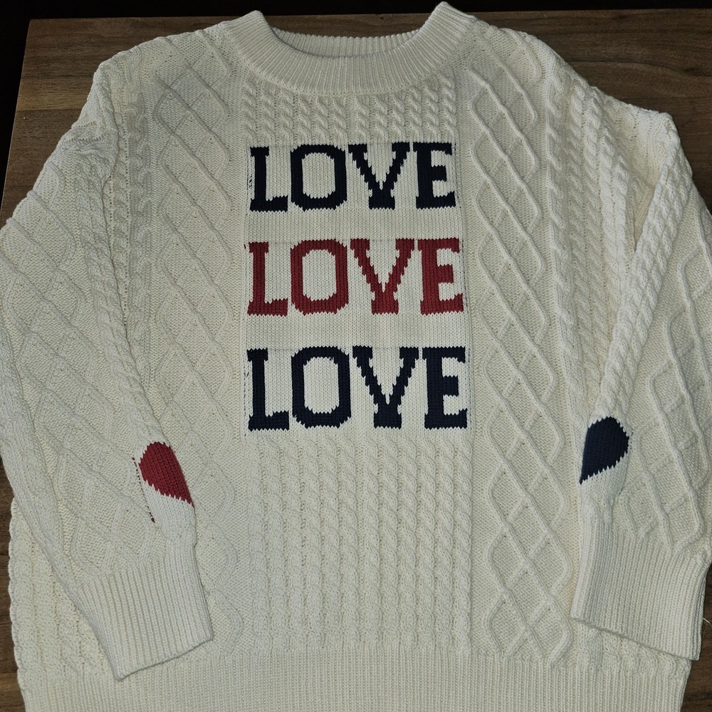 Altard State Cable Knit Fisherman's Sweater Ivory Oversized Chunky Womens Medium